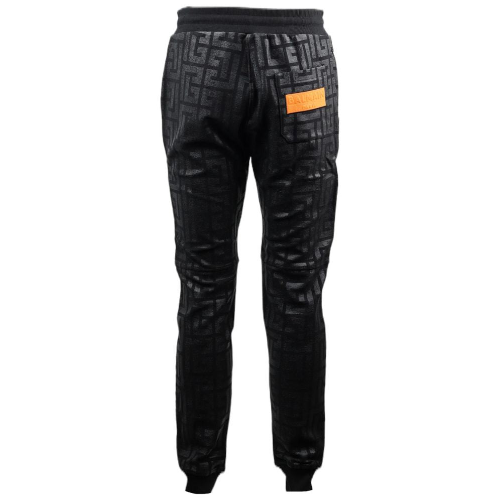 Balmain Black Cotton Men Jogging Pant $2645.00 Balmain Luzworld