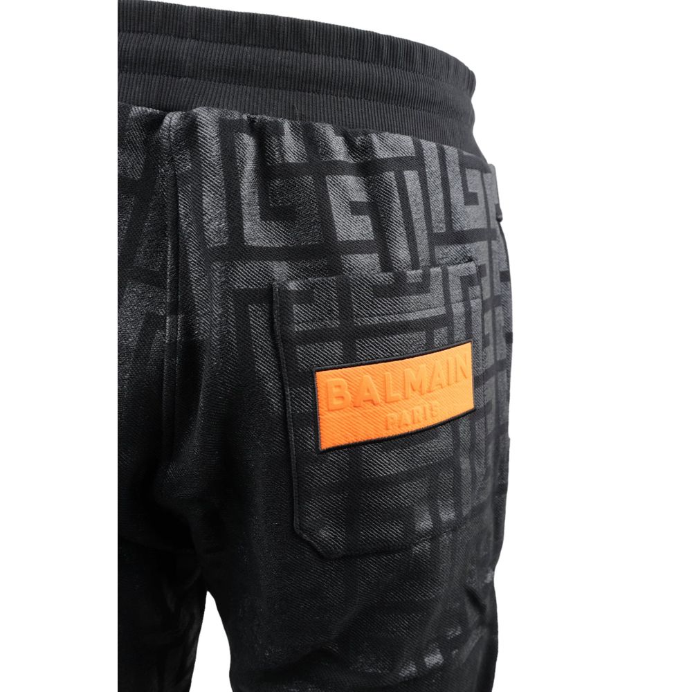 Balmain Black Cotton Men Jogging Pant $2645.00 Balmain Luzworld