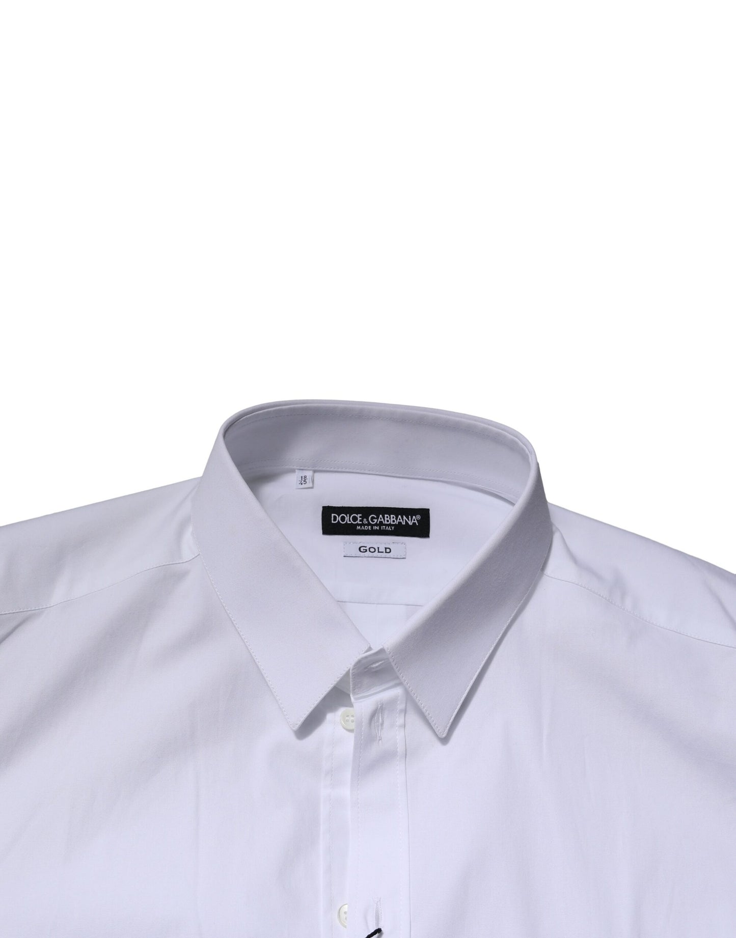 Dolce & Gabbana White GOLD Long Sleeve Dress Men Formal Shirt