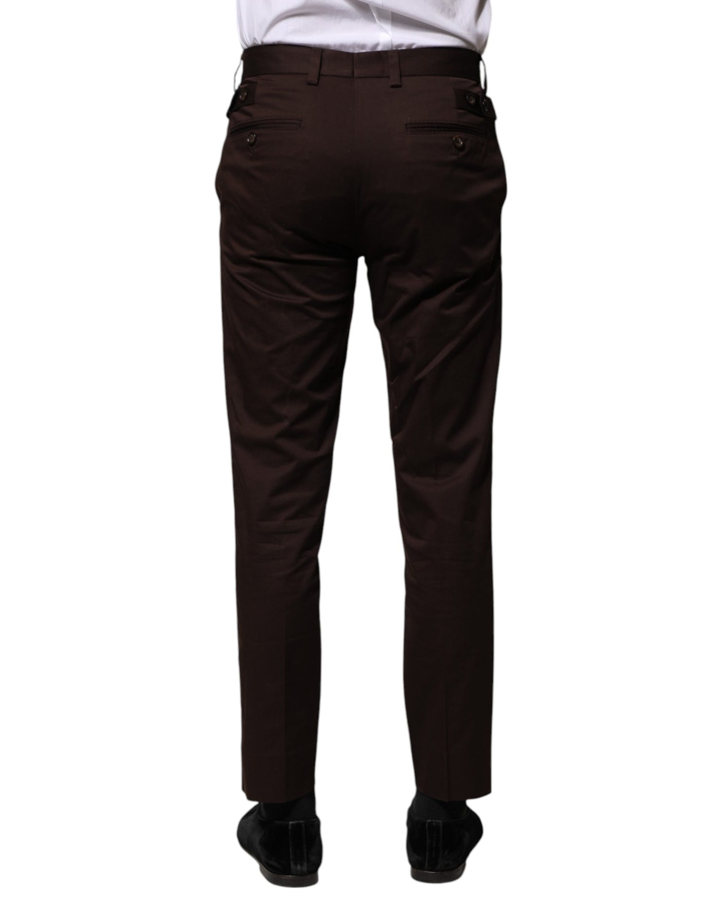 Dolce & Gabbana Brown Cotton Formal Dress Pants