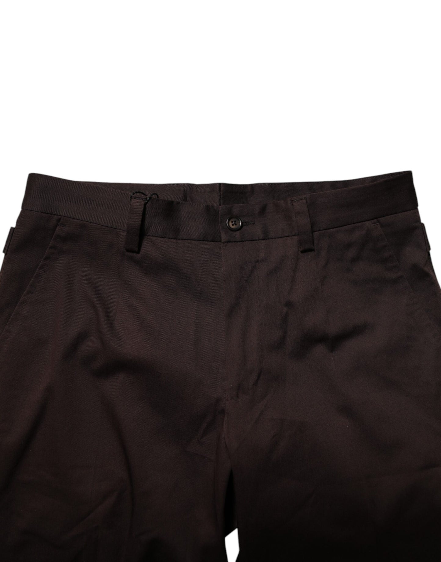 Dolce & Gabbana Brown Cotton Formal Dress Pants
