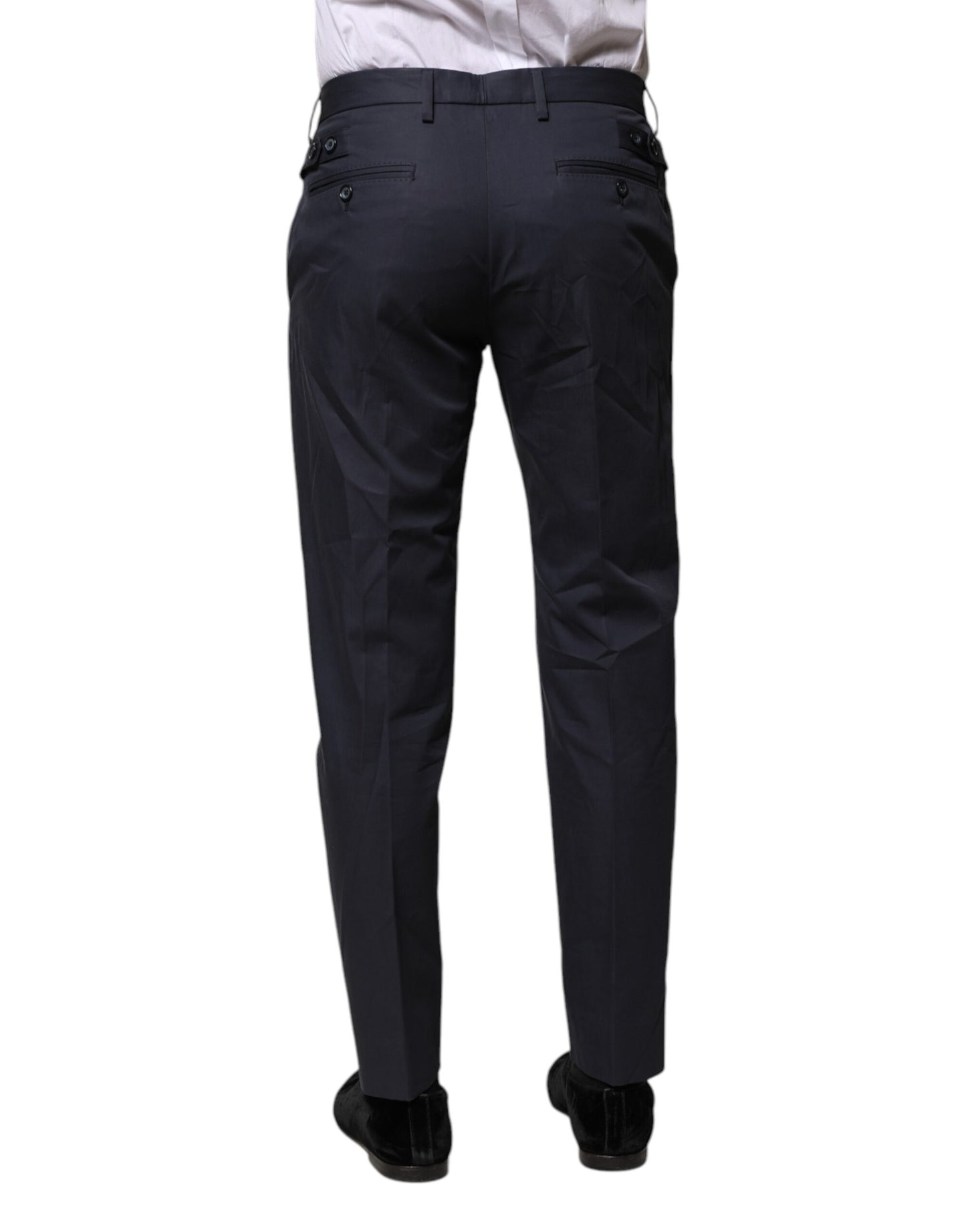 Dolce & Gabbana Dark Blue Cotton Formal Pants