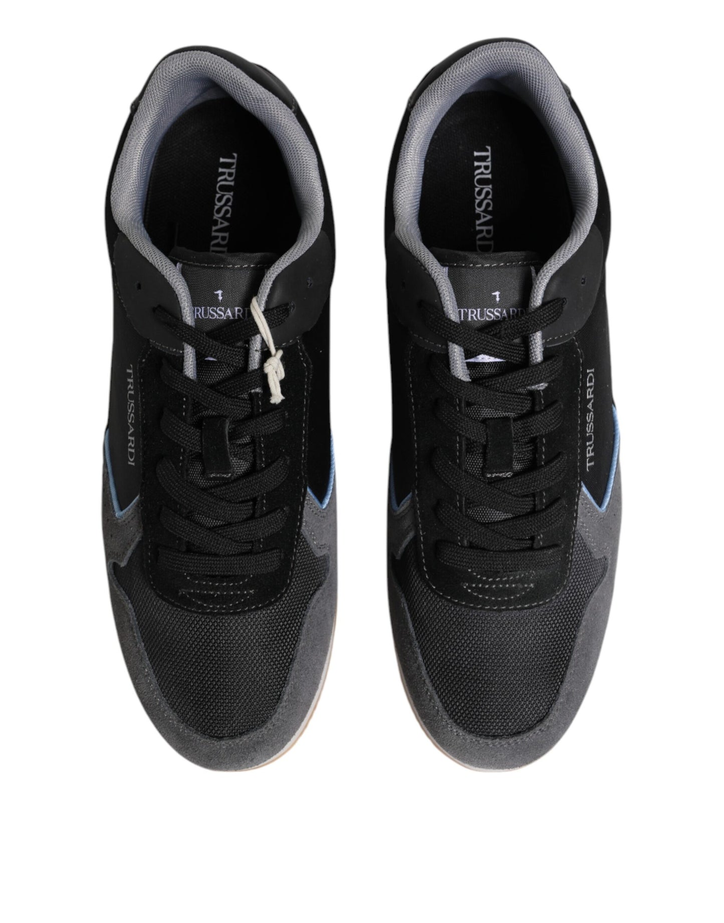 Trussardi Black Gray Lace Up Low Top Casual Sneakers Shoes $265.00 Trussardi Luzworld