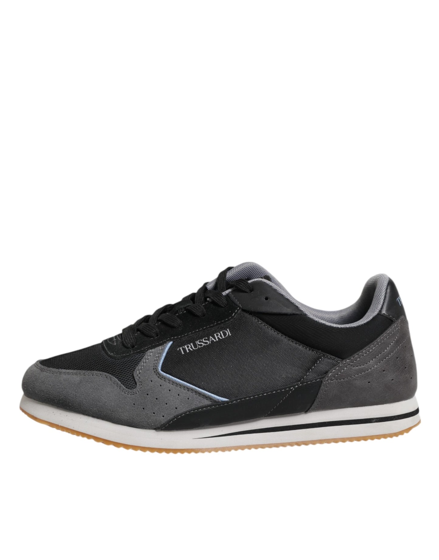 Trussardi Black Gray Lace Up Low Top Casual Sneakers Shoes $265.00 Trussardi Luzworld