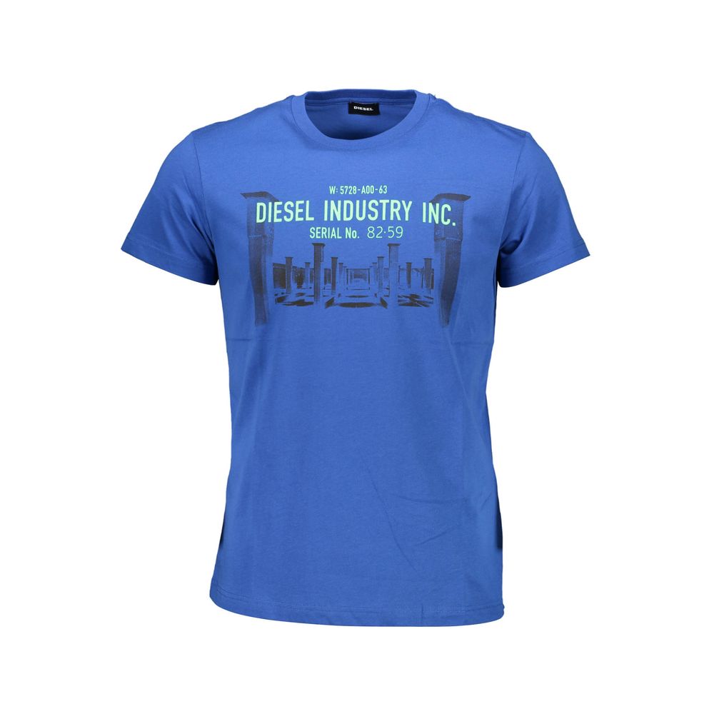 Diesel Blue Cotton Men T-Shirt $134.00 Diesel Luzworld