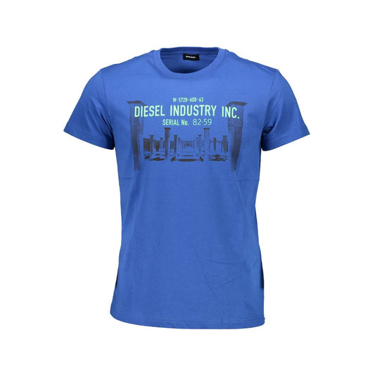 Diesel Blue Cotton Men T-Shirt $134.00 Diesel Luzworld