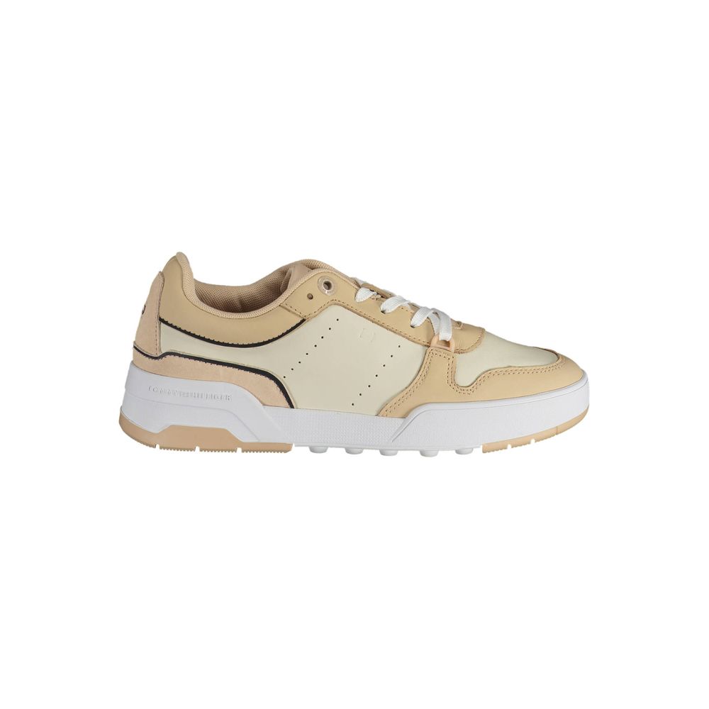 Tommy Hilfiger Beige Leather Women Sneaker $263.00 Tommy Hilfiger Luzworld