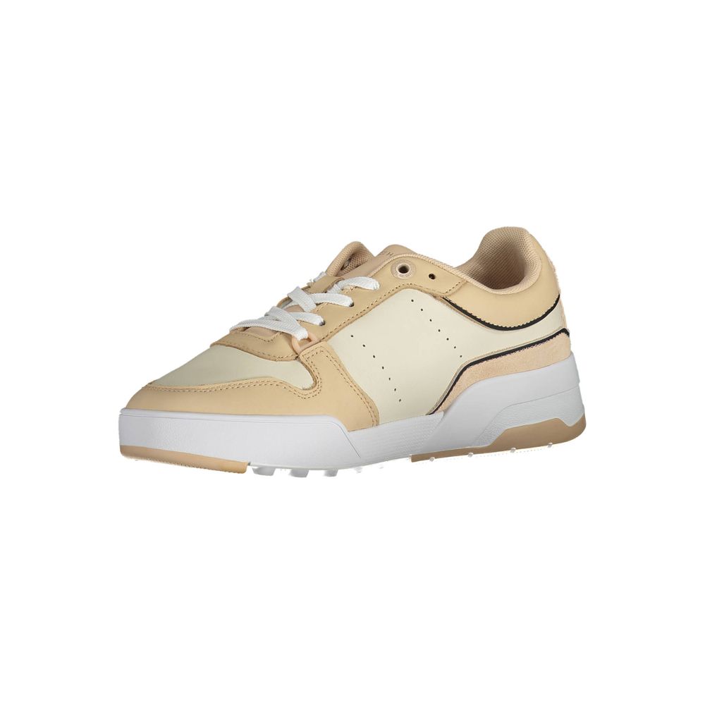 Tommy Hilfiger Beige Leather Women Sneaker $263.00 Tommy Hilfiger Luzworld