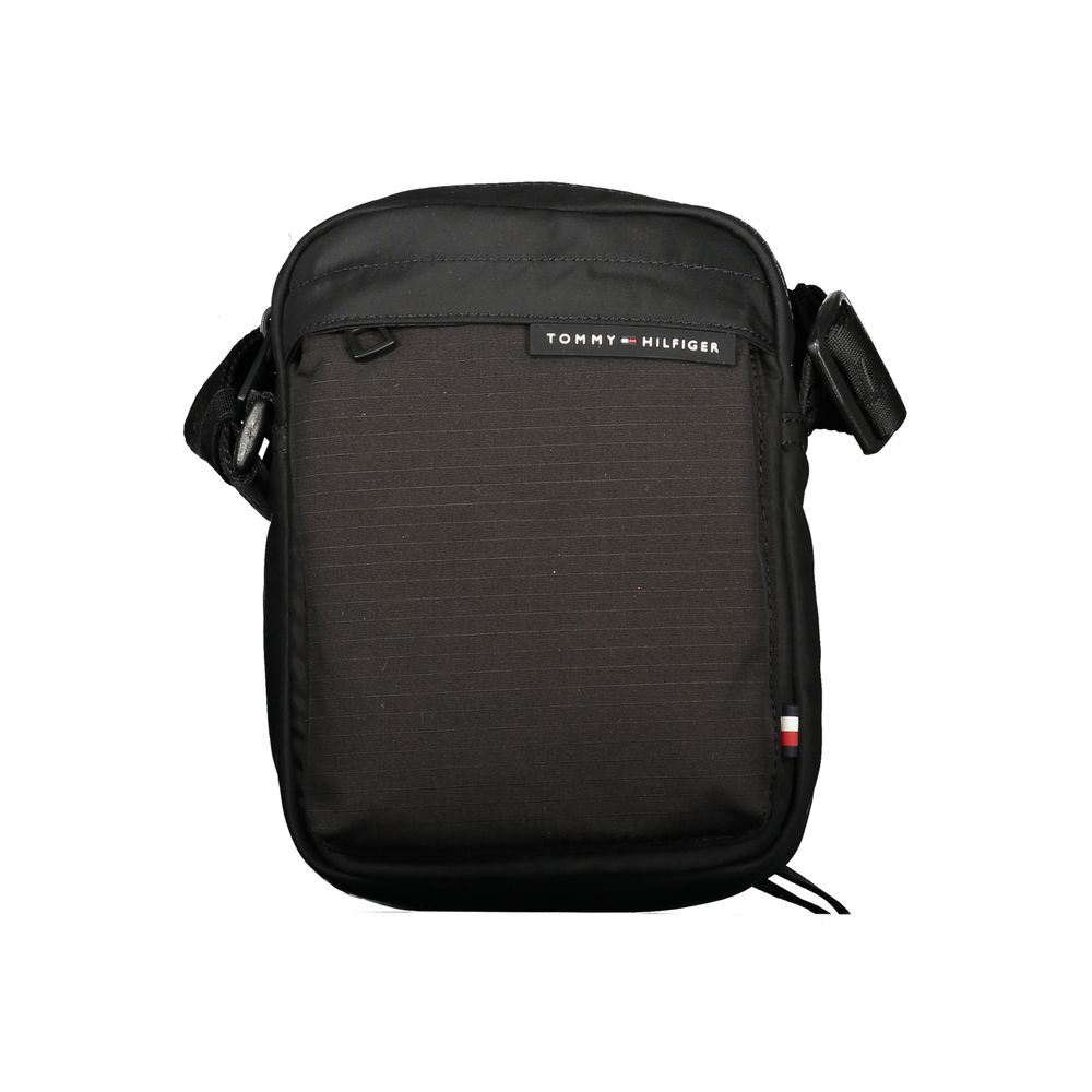 Tommy Hilfiger Black Recycled Polyester Men Shoulder Bag $186.00 Tommy Hilfiger Luzworld