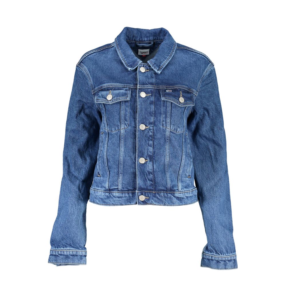 Tommy Hilfiger Blue Cotton Women Jacket $265.00 Tommy Hilfiger Luzworld