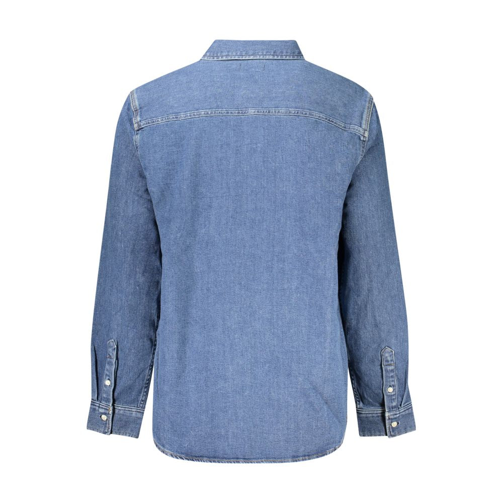 Calvin Klein Blue Cotton Men Shirt $218.00 Calvin Klein Luzworld