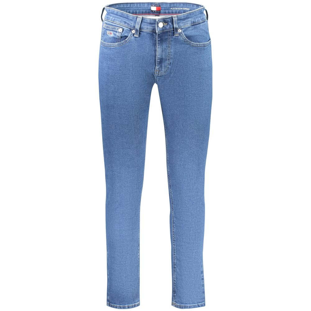 Tommy Hilfiger Blue Cotton Men Slim Tapered Jean $237.00 Tommy Hilfiger Luzworld