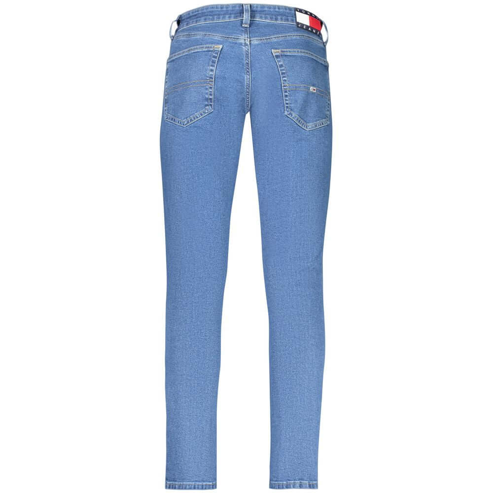 Tommy Hilfiger Blue Cotton Men Slim Tapered Jean $237.00 Tommy Hilfiger Luzworld