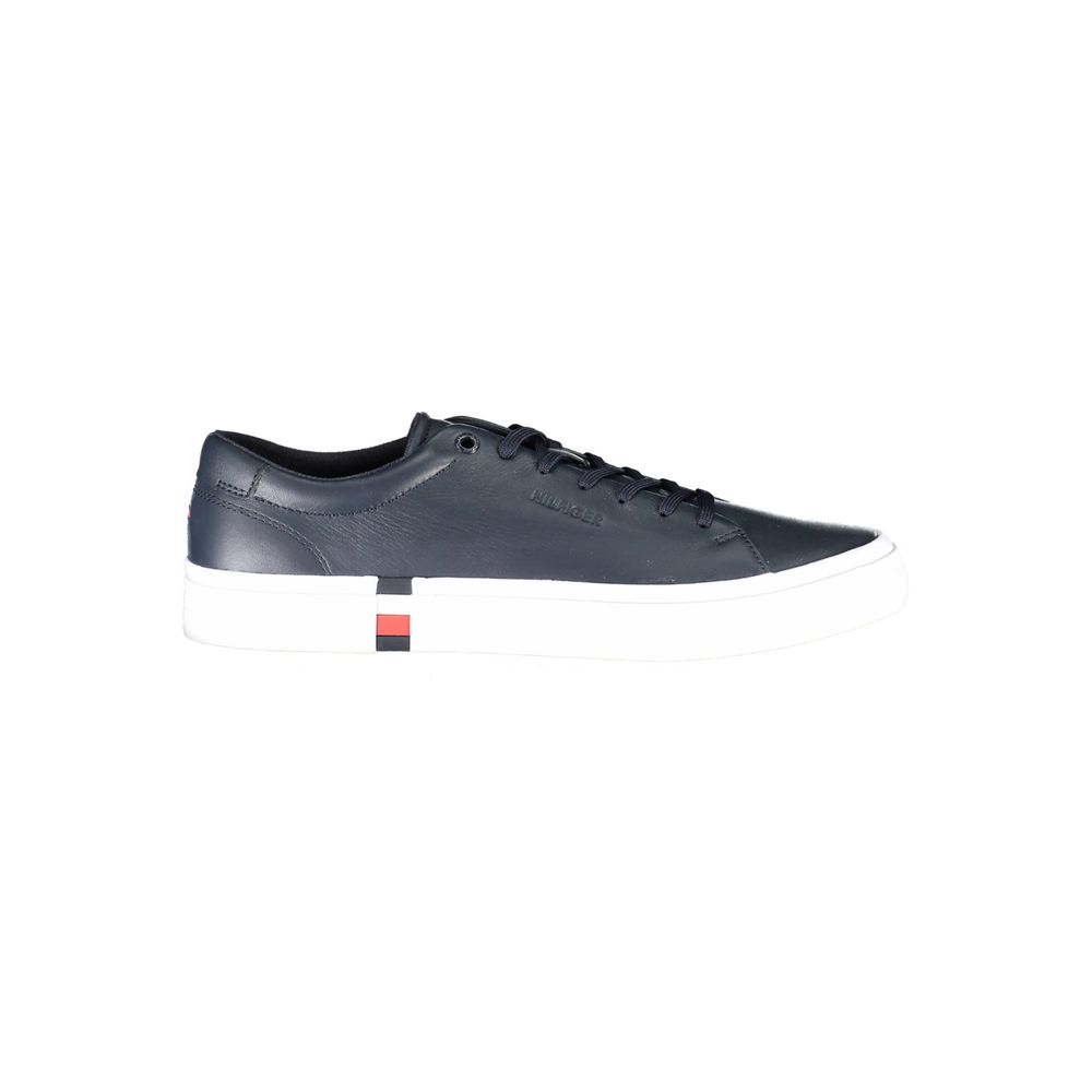 Tommy Hilfiger Blue Leather Men Sneaker $271.00 Tommy Hilfiger Luzworld