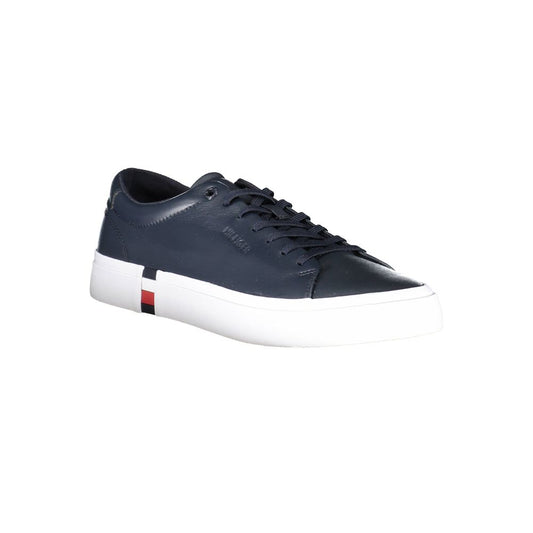 Tommy Hilfiger Blue Leather Men Sneaker $271.00 Tommy Hilfiger Luzworld