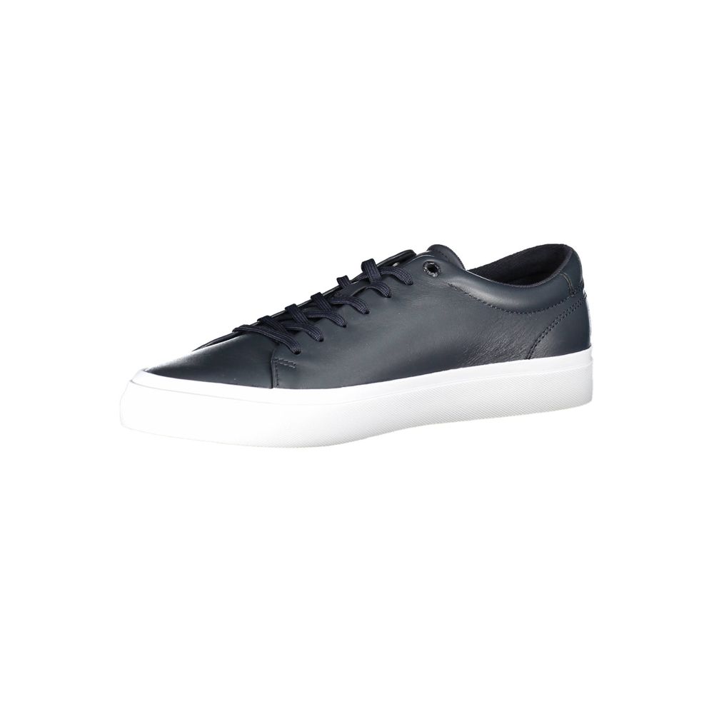 Tommy Hilfiger Blue Leather Men Sneaker $271.00 Tommy Hilfiger Luzworld
