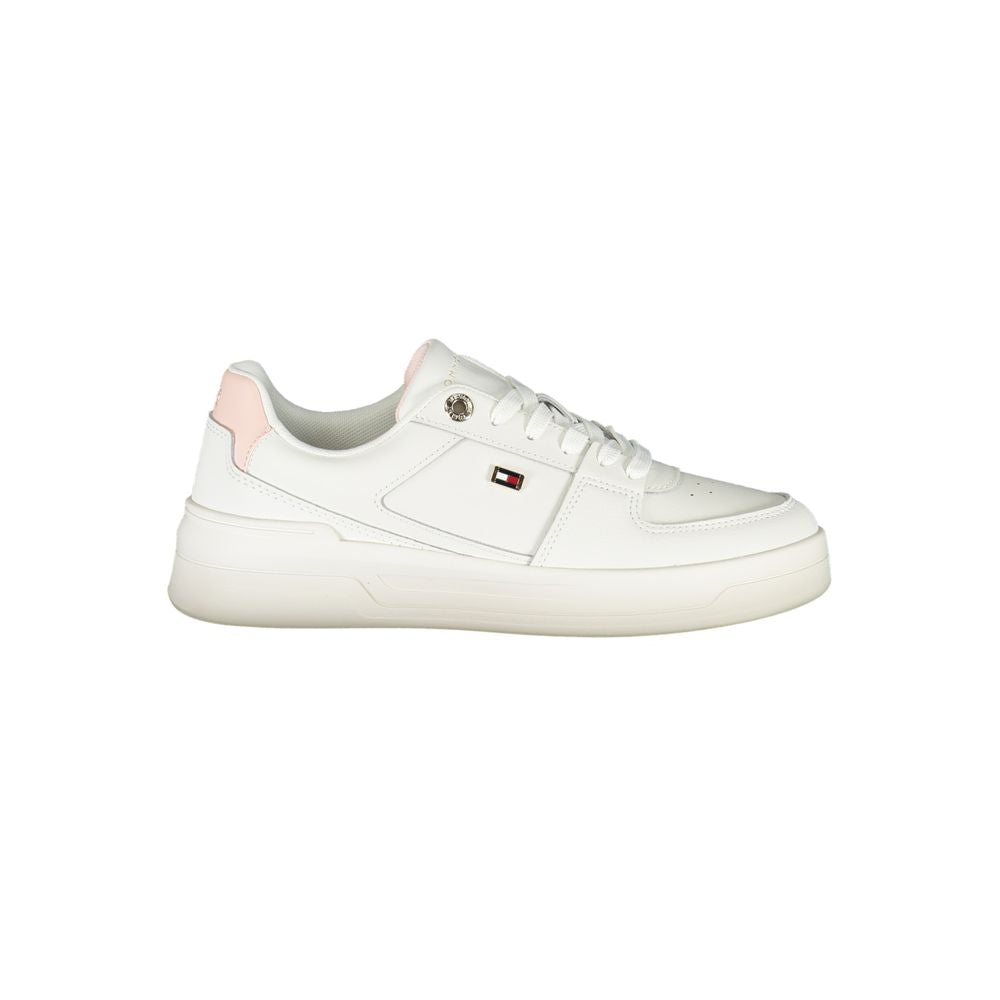Tommy Hilfiger Elegant White Lace-Up Sneakers with Contrast Detail $255.00 Tommy Hilfiger Luzworld