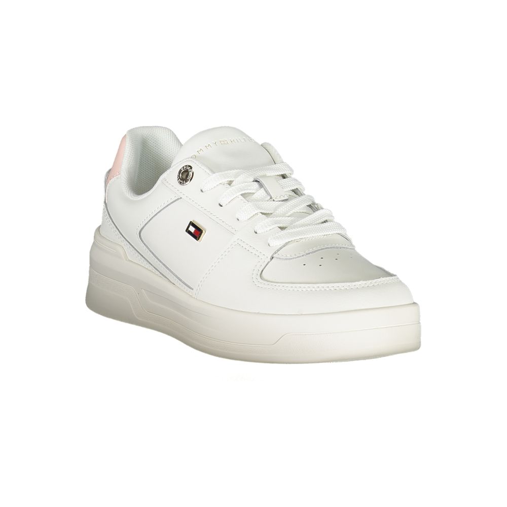 Tommy Hilfiger Elegant White Lace-Up Sneakers with Contrast Detail $255.00 Tommy Hilfiger Luzworld
