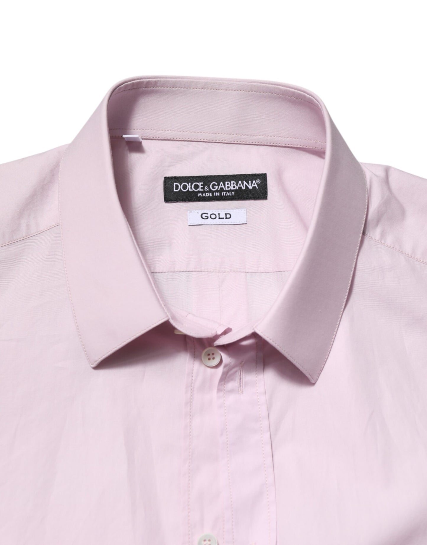 Dolce & Gabbana Pink Cotton GOLD Long Sleeves Dress Shirt