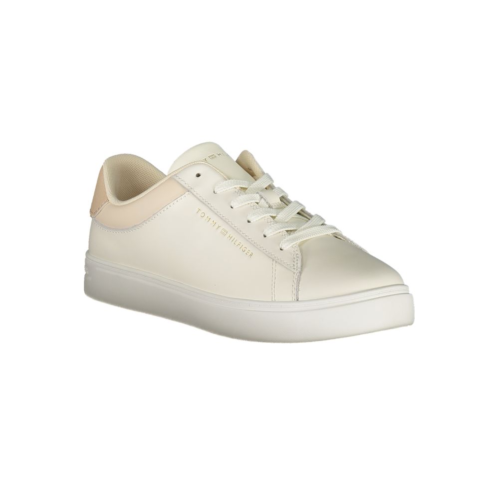 Tommy Hilfiger Beige Leather Women Sneaker $243.00 Tommy Hilfiger Luzworld