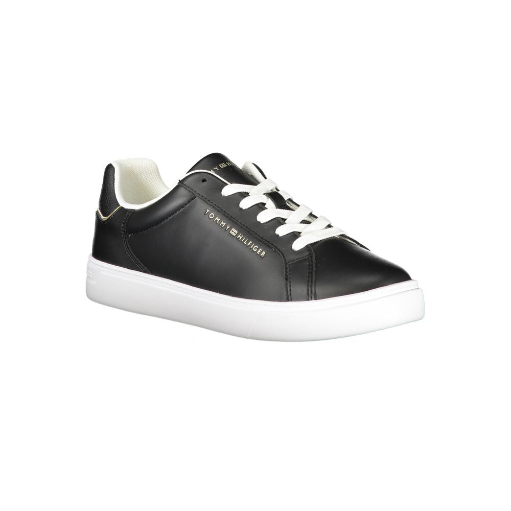 Tommy Hilfiger Black Leather Women Sneaker $238.00 Tommy Hilfiger Luzworld