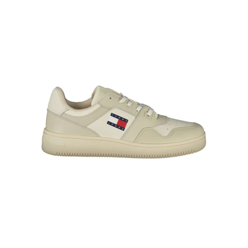 Tommy Hilfiger Beige Leather Men Sneaker $243.00 Tommy Hilfiger Luzworld
