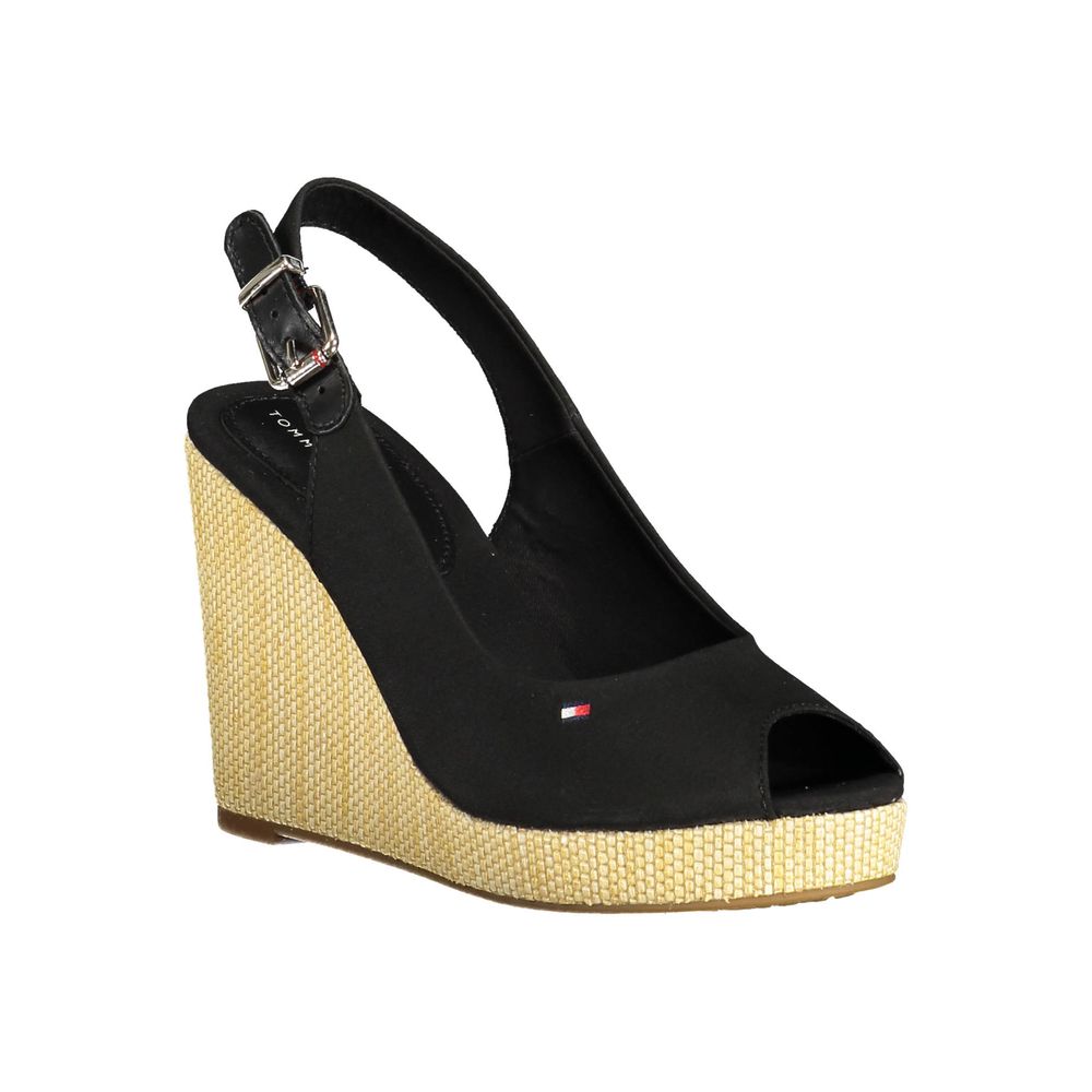 Tommy Hilfiger Black Cotton Women Sandal $222.00 Tommy Hilfiger Luzworld