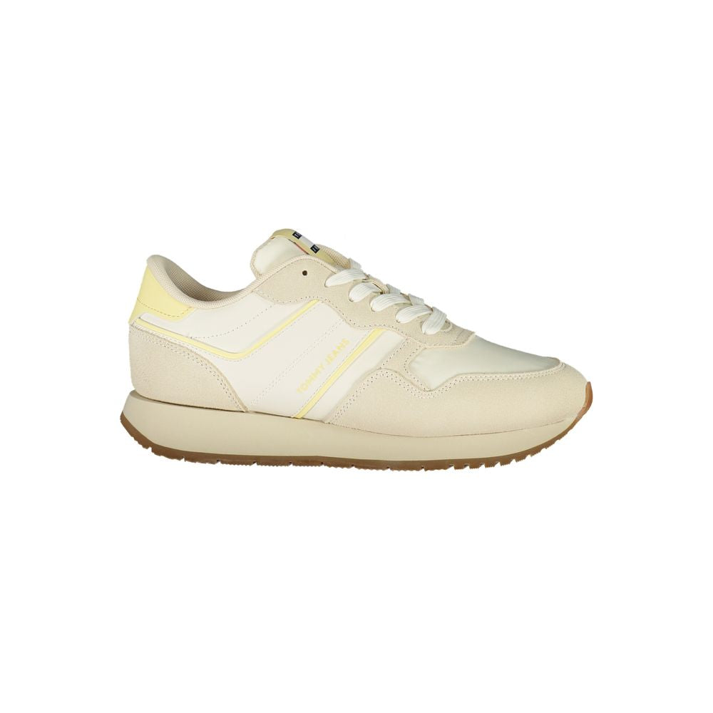 Tommy Hilfiger Beige Leather Women Sneaker $243.00 Tommy Hilfiger Luzworld