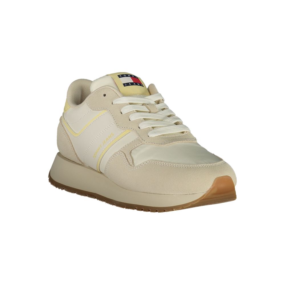 Tommy Hilfiger Beige Leather Women Sneaker $243.00 Tommy Hilfiger Luzworld