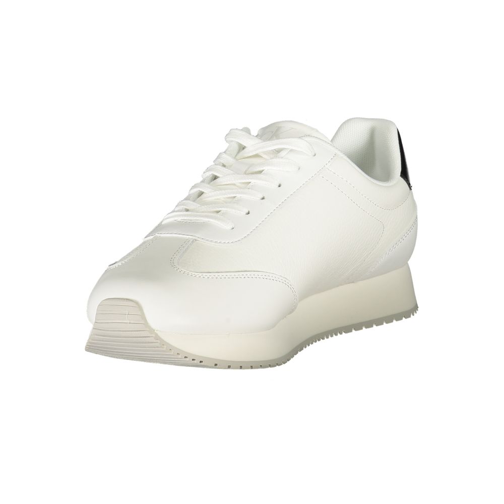 Calvin Klein White Leather Men Sneaker $261.00 Calvin Klein Luzworld