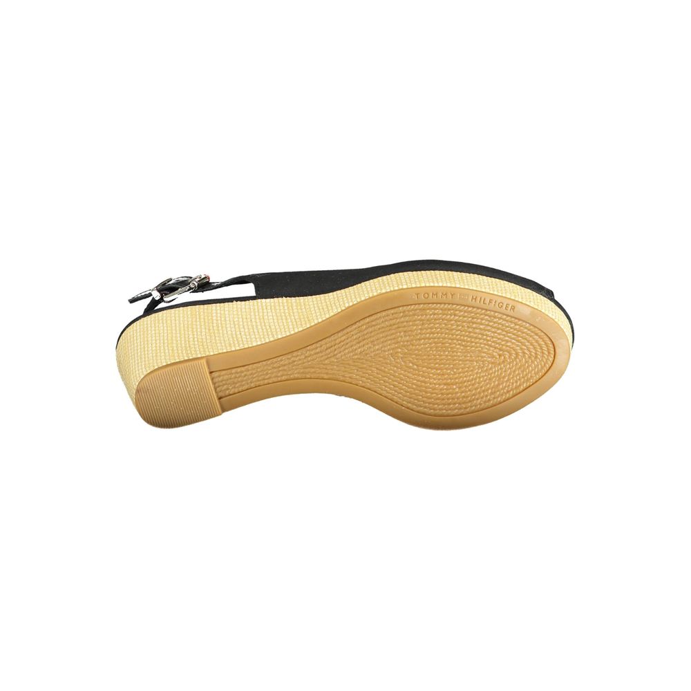 Tommy Hilfiger Black Leather Women Sandal $222.00 Tommy Hilfiger Luzworld