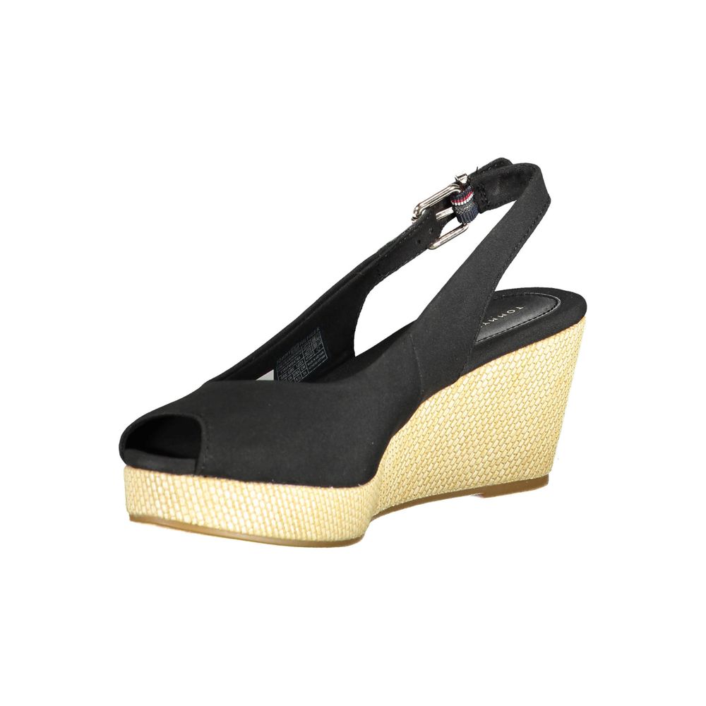 Tommy Hilfiger Black Leather Women Sandal $222.00 Tommy Hilfiger Luzworld