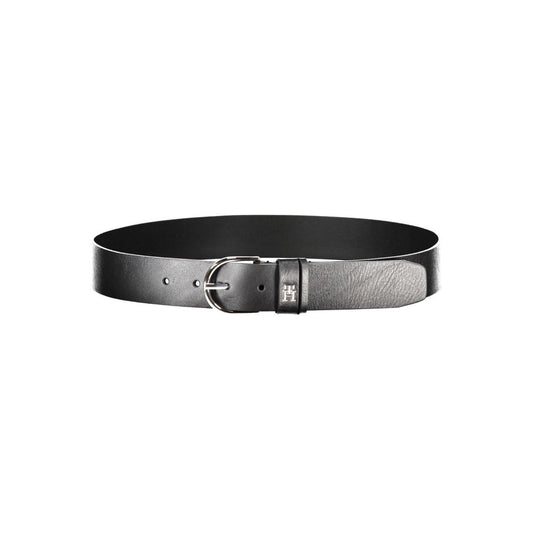 Tommy Hilfiger Black Leather Women Belt $170.00 Tommy Hilfiger Luzworld