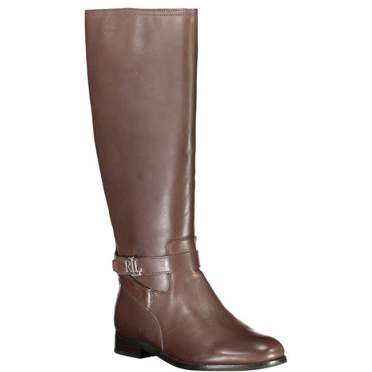 Ralph Lauren Brown Leather Women Boot $763.00 Ralph Lauren Luzworld