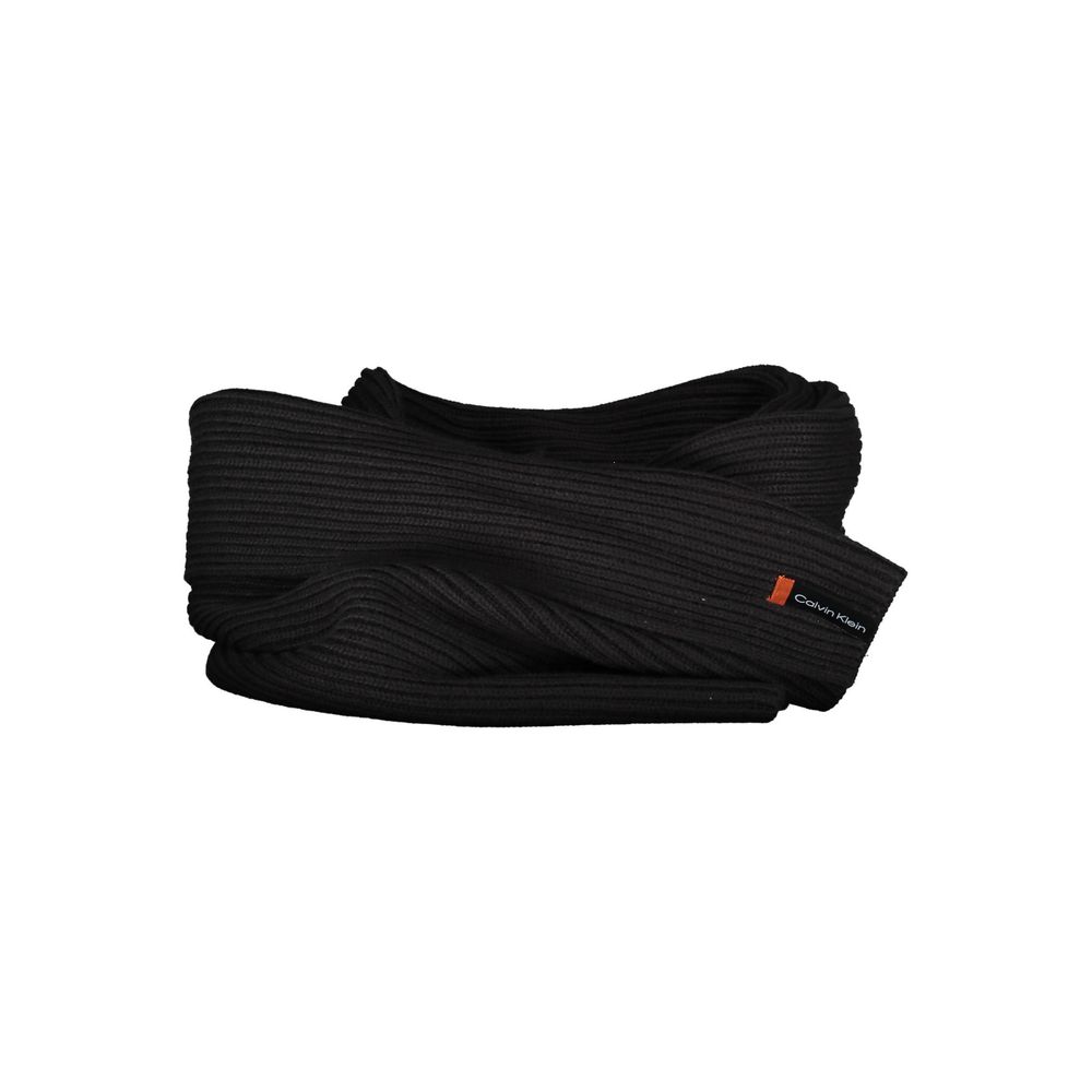 Calvin Klein Black Cotton Scarf $230.00 Calvin Klein Luzworld