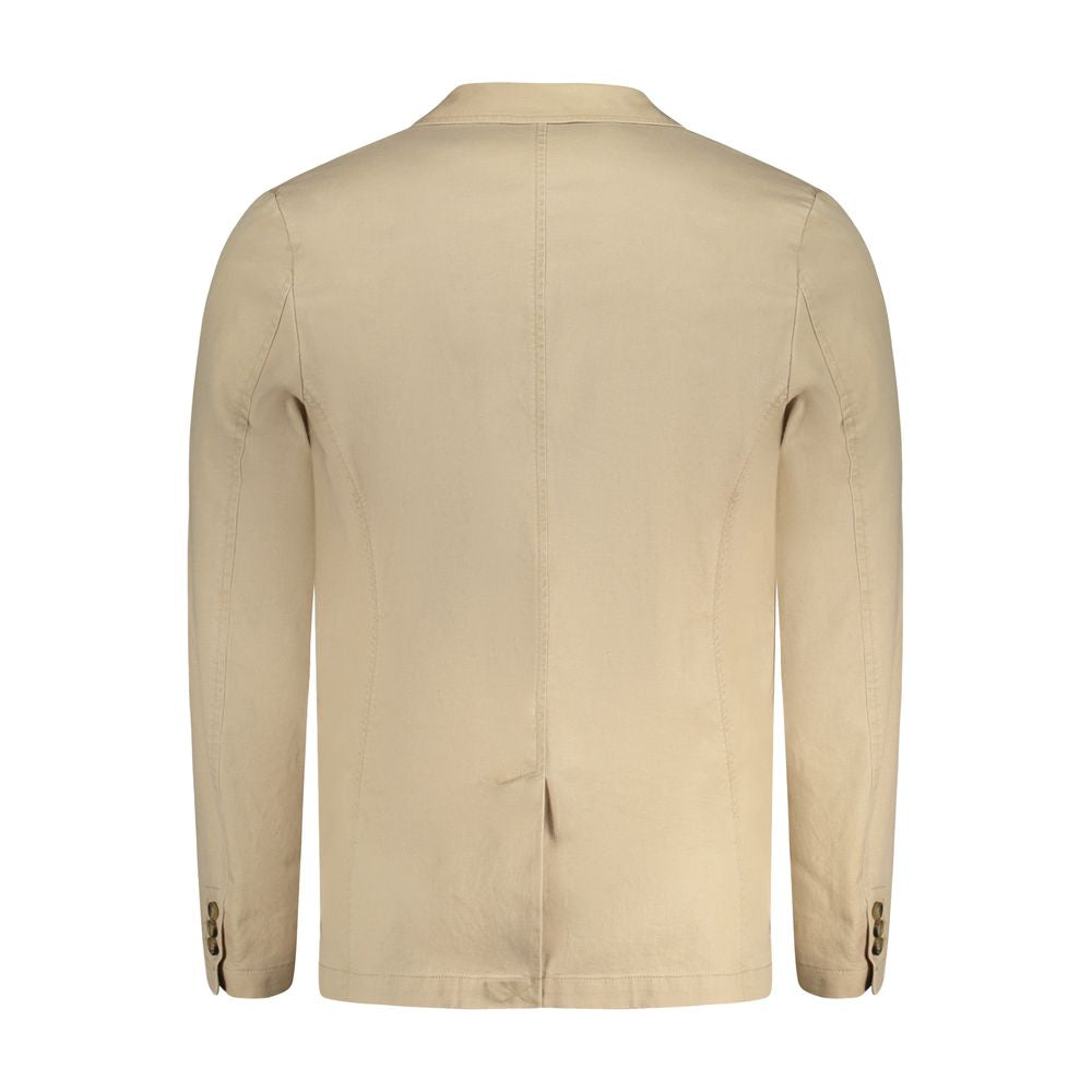 Guess Jeans Beige Cotton Men Jacket $334.00 Guess Jeans Luzworld