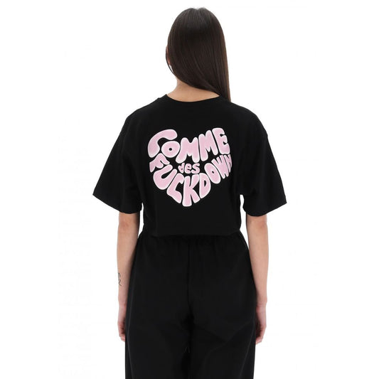 Comme Des Fuckdown Black Cotton Women T-Shirt $137.00 Comme Des Fuckdown Luzworld