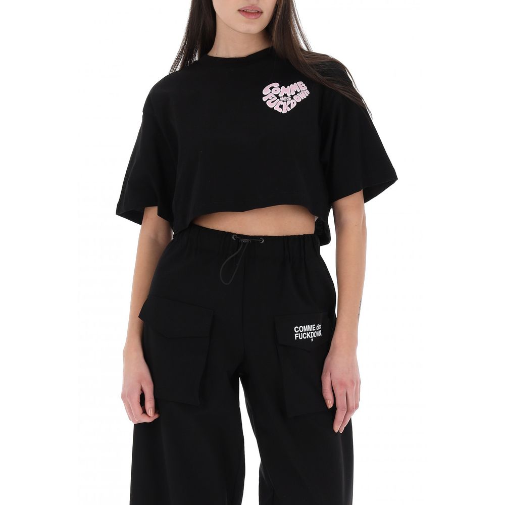 Comme Des Fuckdown Black Cotton Women T-Shirt $137.00 Comme Des Fuckdown Luzworld