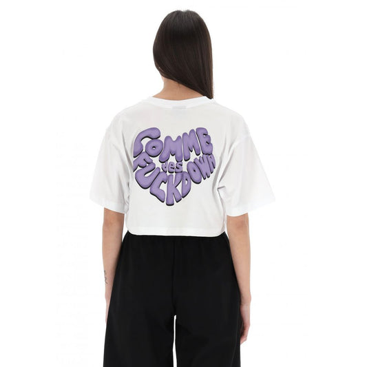 Comme Des Fuckdown White Cotton Women T-Shirt $137.00 Comme Des Fuckdown Luzworld
