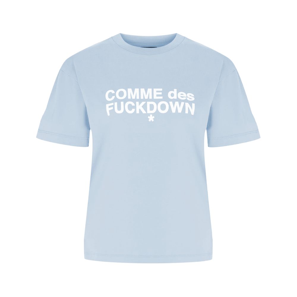 Comme Des Fuckdown Blue Cotton Women T-Shirt $142.00 Comme Des Fuckdown Luzworld