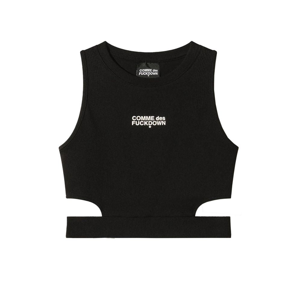Comme Des Fuckdown Black Cotton Women Top $133.00 Comme Des Fuckdown Luzworld