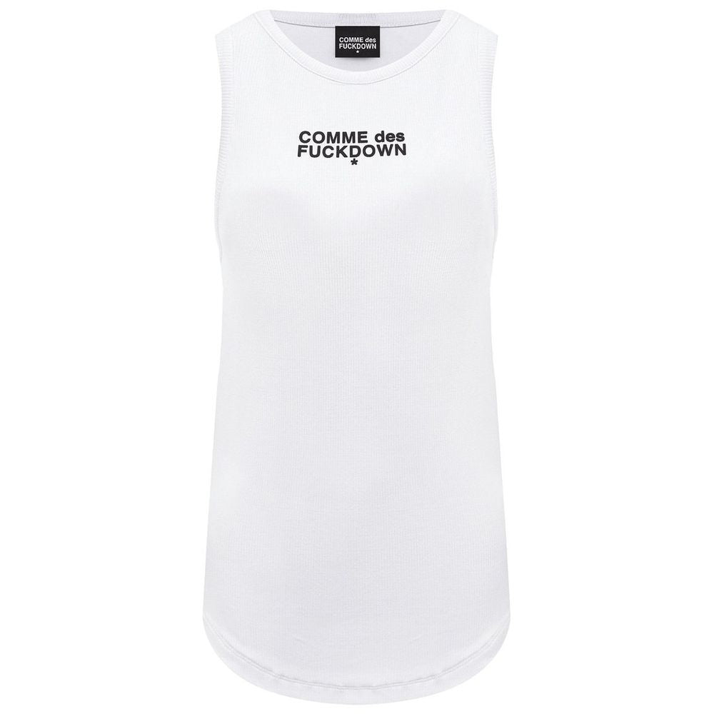 Comme Des Fuckdown White Cotton Women Top $137.00 Comme Des Fuckdown Luzworld