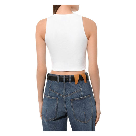 Comme Des Fuckdown White Cotton Women Cropped T-Shirt $128.00 Comme Des Fuckdown Luzworld