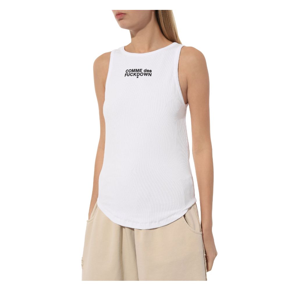 Comme Des Fuckdown White Cotton Women Top $137.00 Comme Des Fuckdown Luzworld