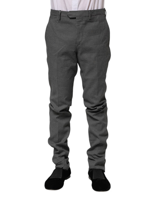 BENCIVENGA Black White Checkered Tapered Dress Pants $235.00 BENCIVENGA Luzworld