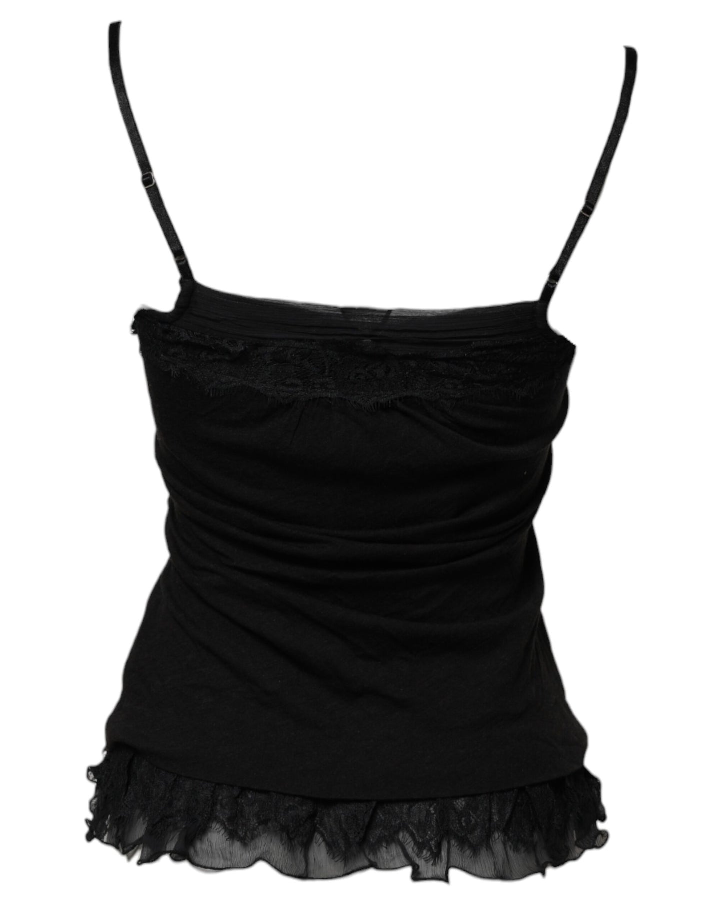 Scervino Street Black Wool Sleeveless Square Neck Tank Top $260.00 Scervino Street Luzworld
