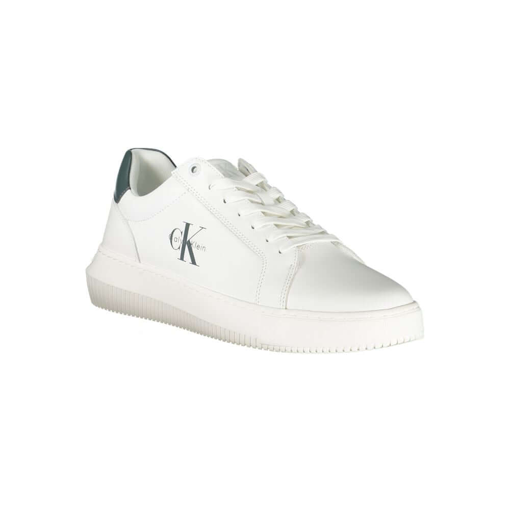 Calvin Klein White Leather Men Sneaker $294.00 Calvin Klein Luzworld
