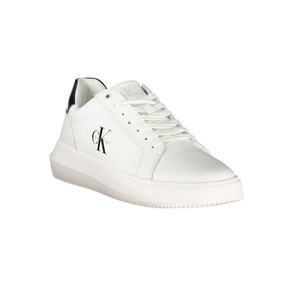 Calvin Klein White Leather Men Sneaker $294.00 Calvin Klein Luzworld