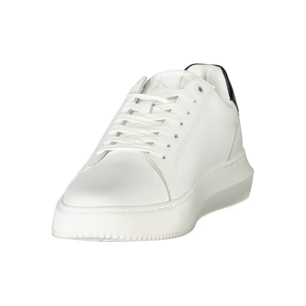 Calvin Klein White Leather Men Sneaker $294.00 Calvin Klein Luzworld