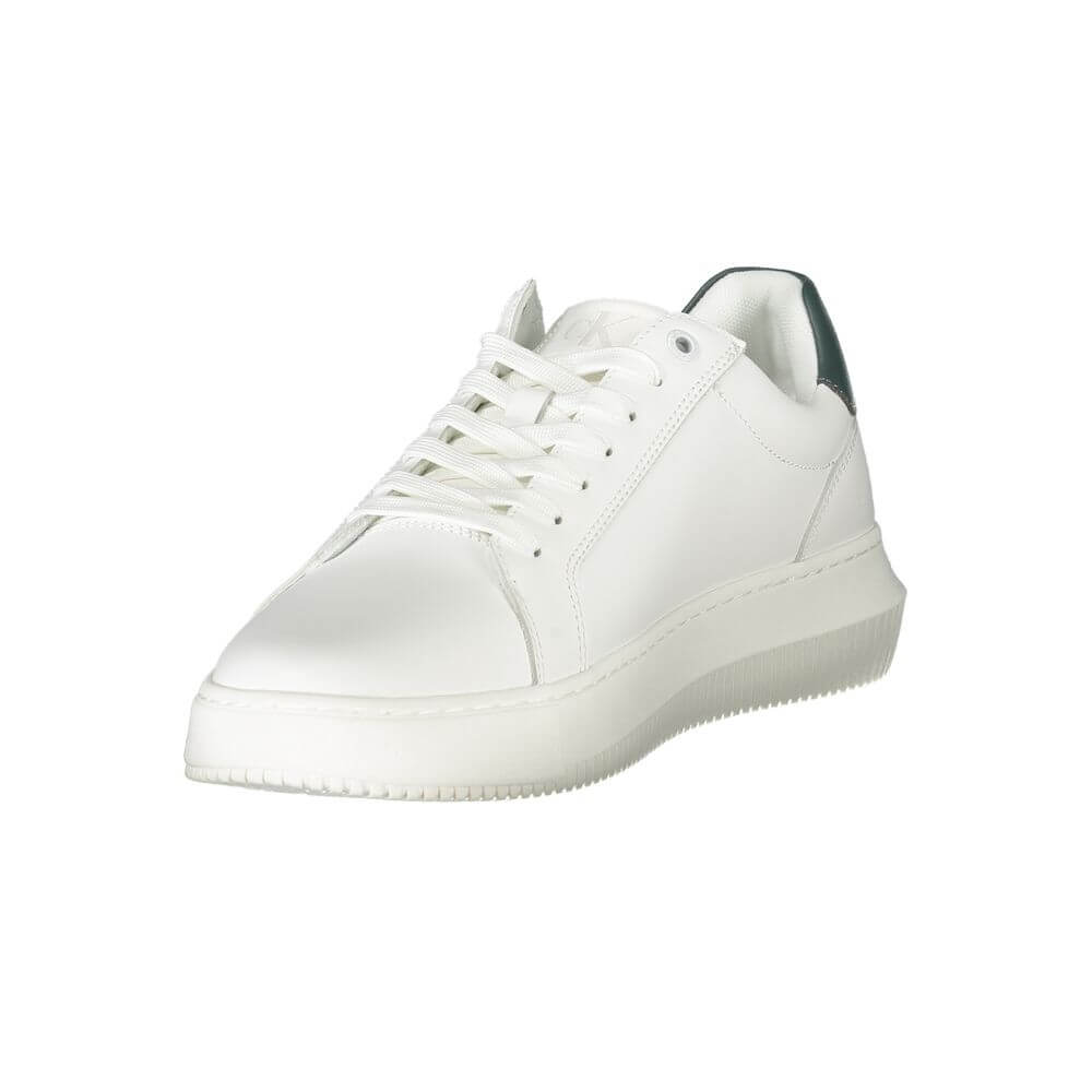 Calvin Klein White Leather Men Sneaker $294.00 Calvin Klein Luzworld